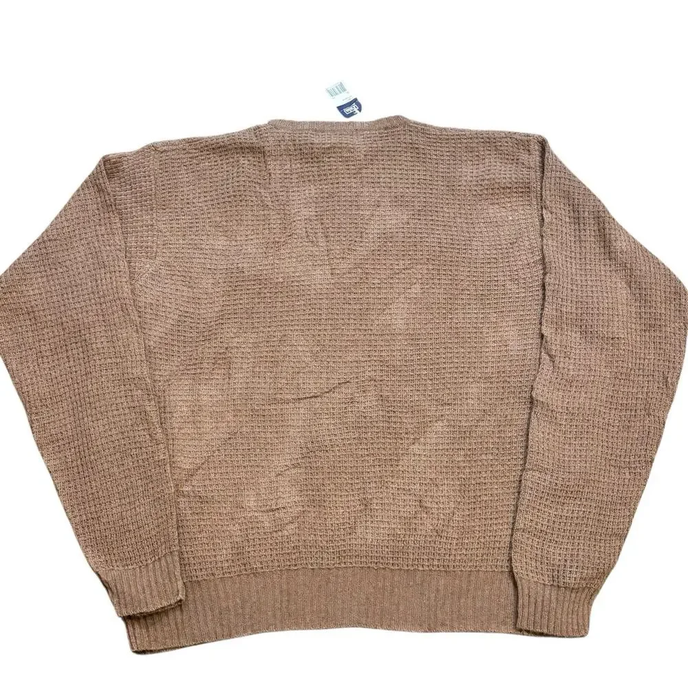 Vintage Deadstock Polo Ralph Lauren Camel Hair Waffle Knit Crew Neck Sweater XL